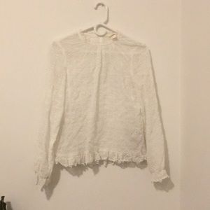 White H&M eyelet blouse
